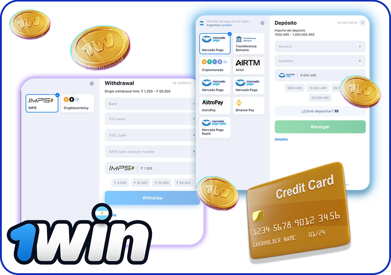 1win Métodos de depósito y retirada en Argentina