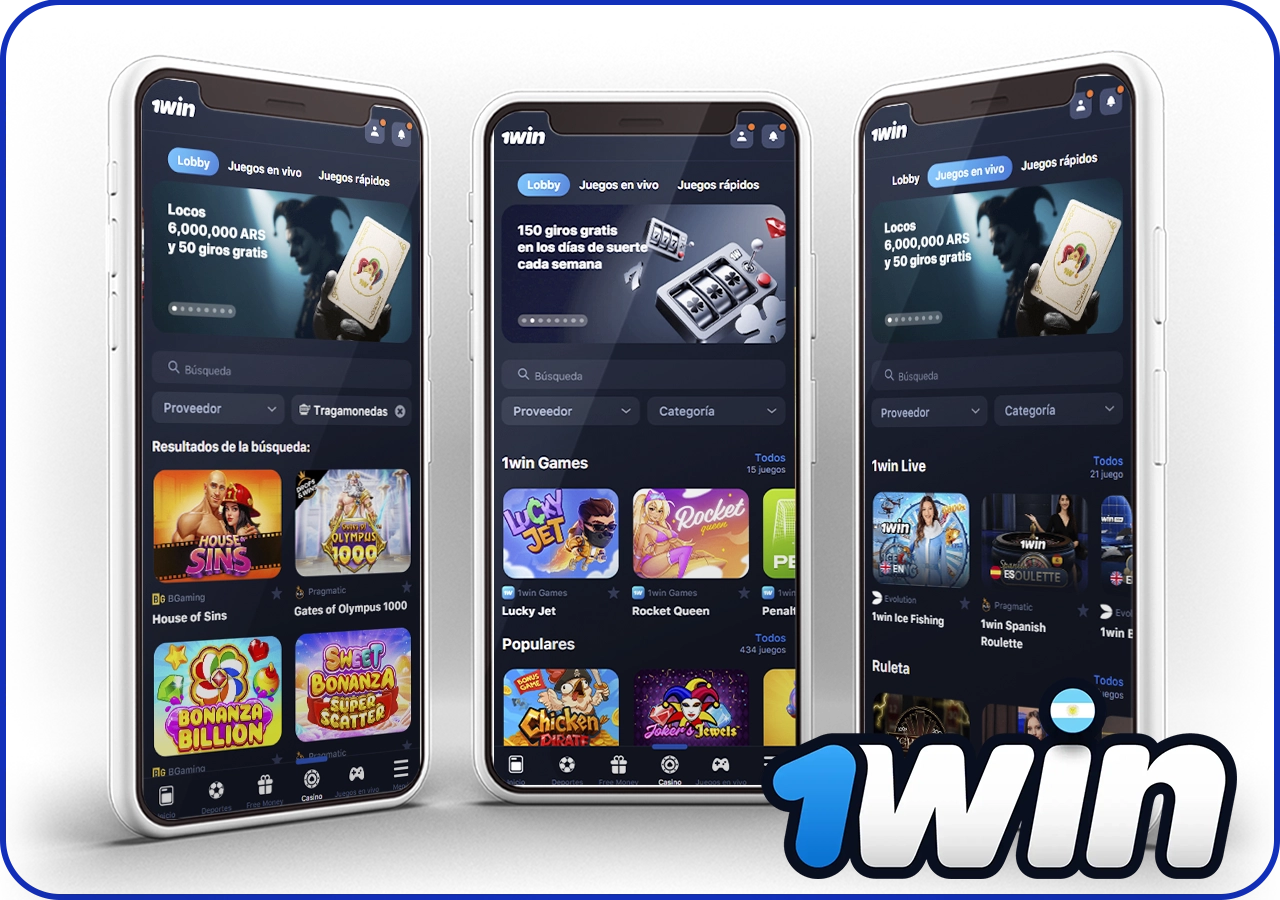 Información sobre los juegos de casino en la aplicación 1win en Argentina