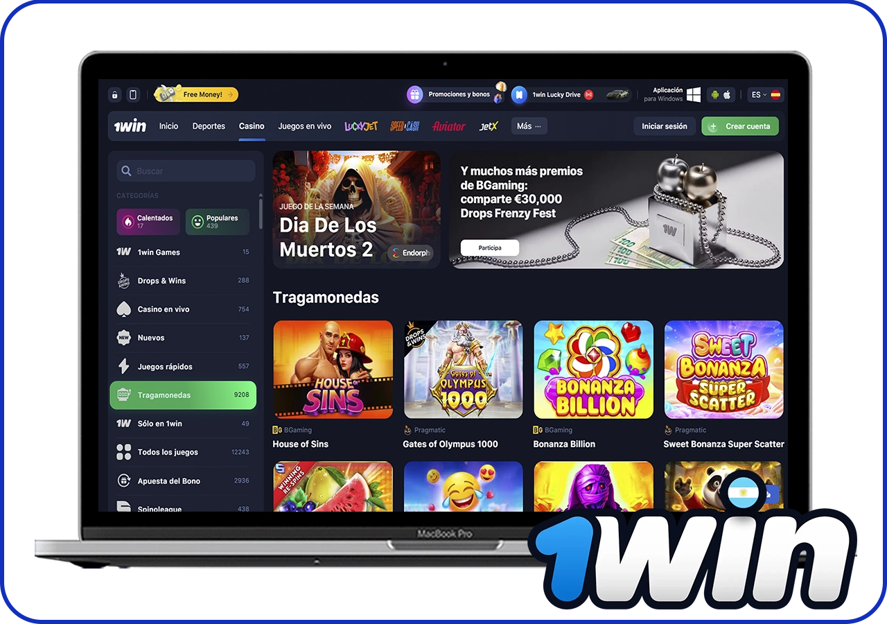 Información sobre las máquinas tragamonedas en 1win Argentina